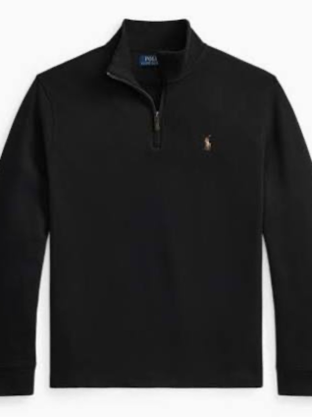 Polo Ralph Lauren Estate Rib Quarter Zip in Black - LARGE